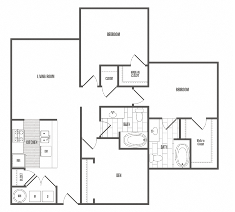 A black and white image of a house floor plan.